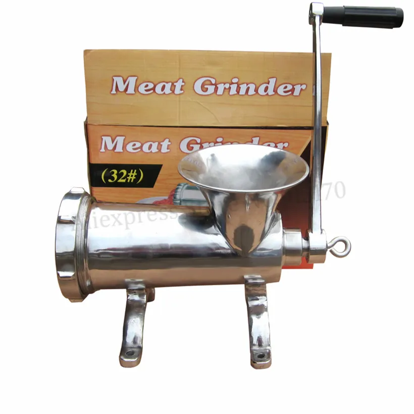 

Heavy Duty 32# Stainless Steel Manual Meat Grinder Kitchen Mincer Hand Cast Vegetables Pelletizer