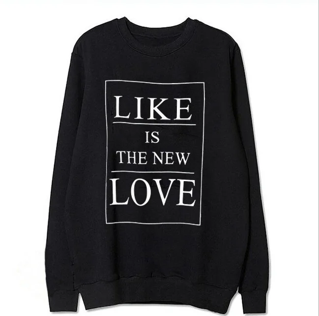 New European and American style letter print round neck long sleeve women