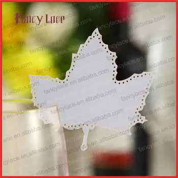

60PCS Hot sale Laser Cut Decorations Place Card, Newest Maple Leaves Shape Bookmark Fancy Paper Christmas Party Decor