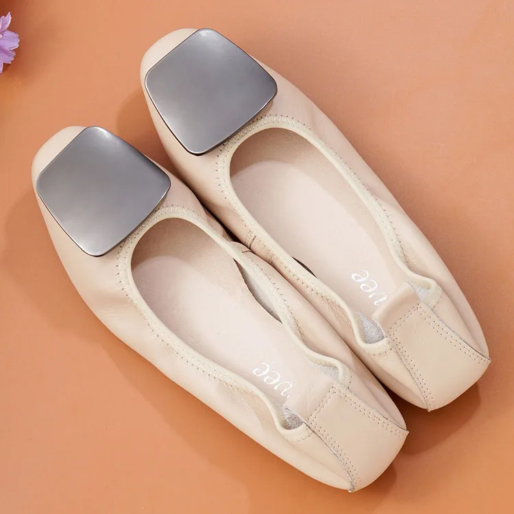 Genuine Leather Ballerina Luxury Shoes Women Designers Causal Slip-on Silver Loafer Shoes For Women Spring Autumn Ballet Flats  (11)