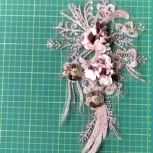 Embroidered cloth clothing applique patch lace rhinestone decorative applique rose handmade flowers DIY embroidery
