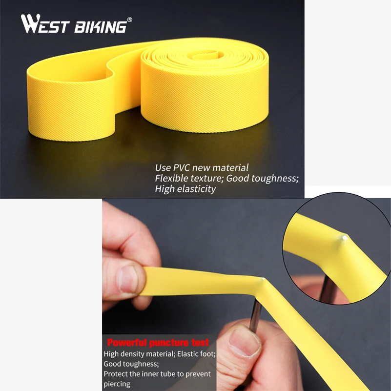 WEST BIKING 2PCS Bike Tire Pad Anti-puncture Belt Bicycle Tire Liner Cycling Tyre Tube Protector Multifunction MTB Bike Tools