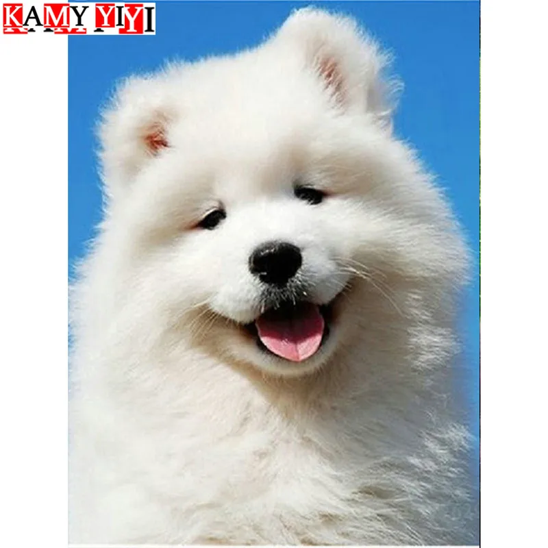 

Diamond Painting Dog Cross Stitch Diamond Embroidery Samoyed Diamond Mosaic Picture Of Rhinestone Painting With Diamonds LK1