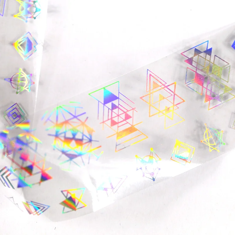 4*100 см/рулон геометрическая форма дизайн ногтей искусство переводные наклейки лазерные наклейки со звездами для украшения для ногтей маникюр