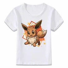 Детская одежда футболка с покемоном Иви Lets Go, футболка для мальчиков и девочек, футболки для малышей