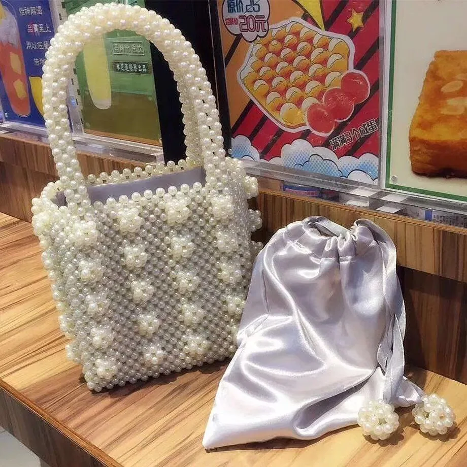 

Pearl children's bag new Pearl dinner bag hand-embroidered bag European and American fashion banquet bag lady handbag