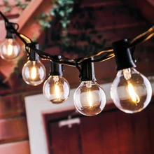 50FT 30FT fairy string Light G40 Globe Party garland String Light,Warm White 50Clear Vintage Bulbs,Decorative Outdoor Backyard