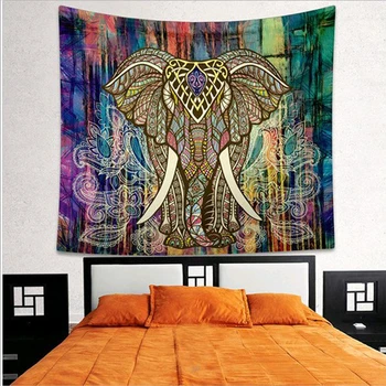 

Elephant Tapestry Mandala Upholstery Color Upholstery Printed Decorative 130 cm x 150 cm 150 cm x 200 cm Boho Wall rug
