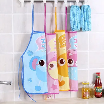 

1 PCS Waterproof Restaurant Bib Kitchen Aprons Oil Resistance Sleeved Apron Cartoon Shape Dining Room Accessories