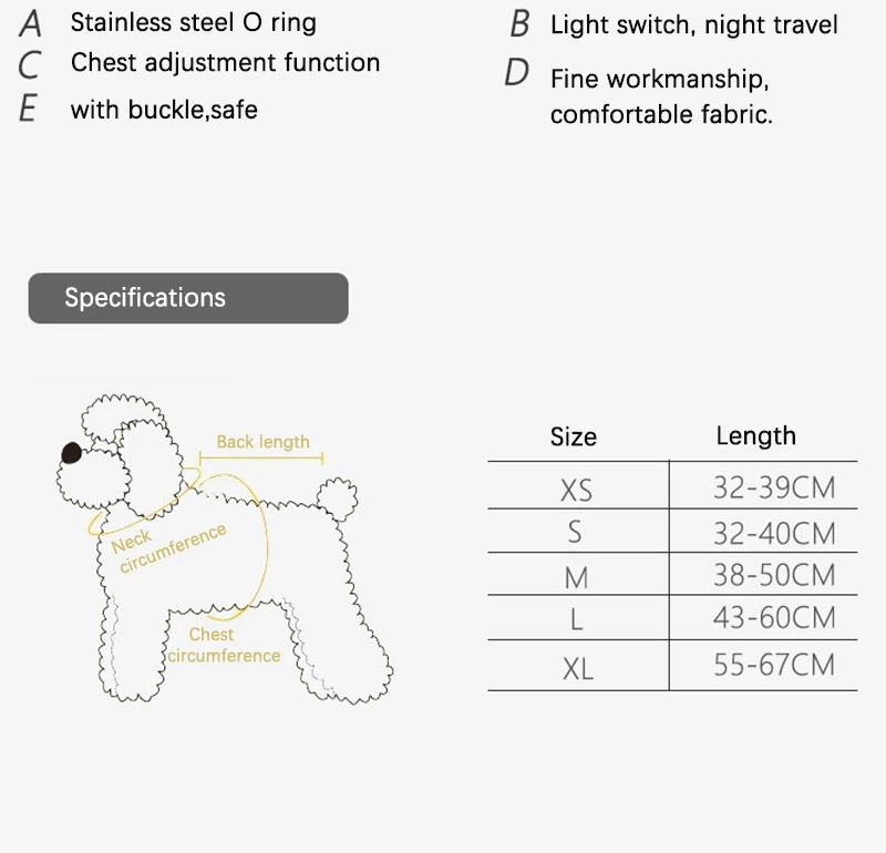 7 Color Pet Led Collar Vest Dog Harness Leads Adjustable Breathable Safety Leash Pet Dog Accessories (8)