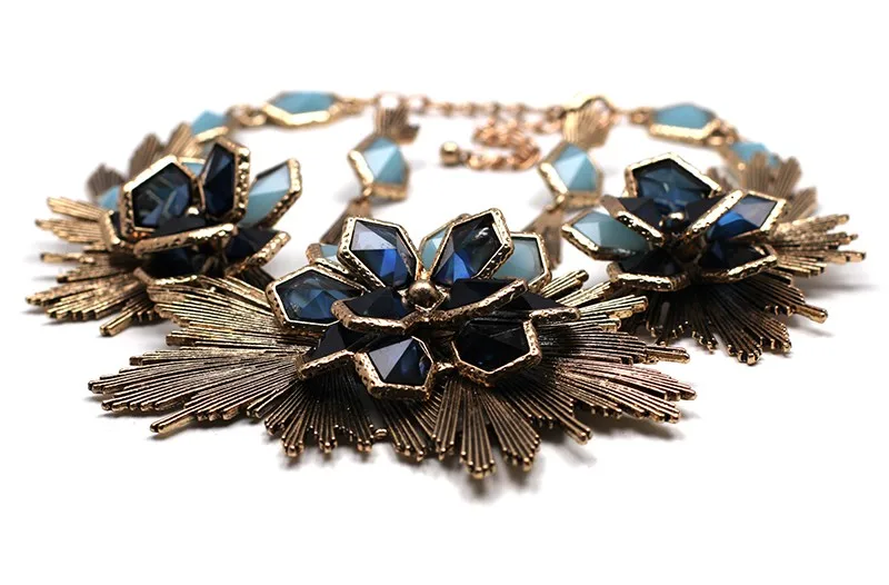 Flower jewelry set necklace matching earring fashion Unique Europe Party choker statement Necklace pendant necklace jewelry (red) NHJJ0798