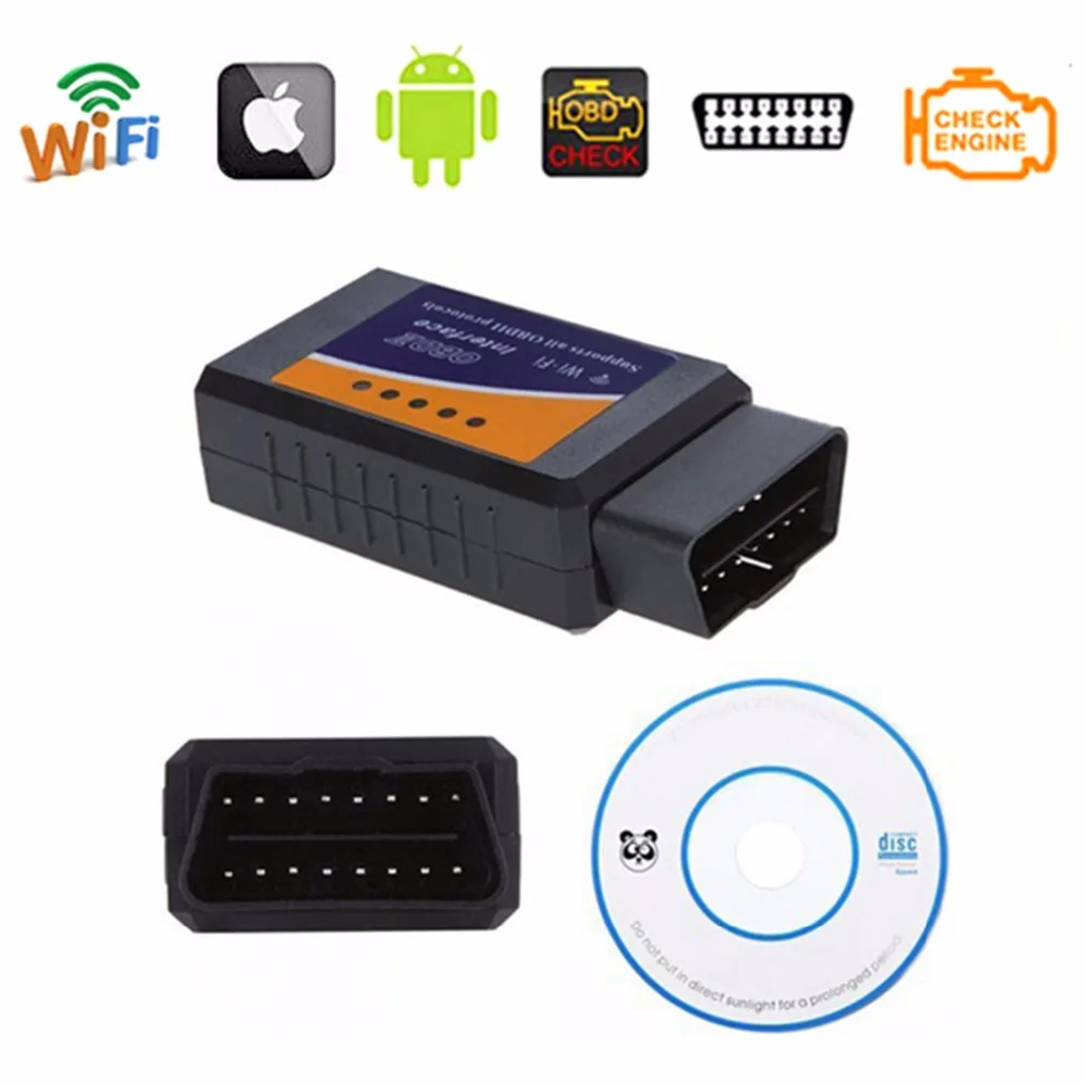 Мини ELM327 Wi-Fi OBD2 OBDII автомобиля диагностический сканер автоматического сканирования инструмент для ПК iPhone iPad