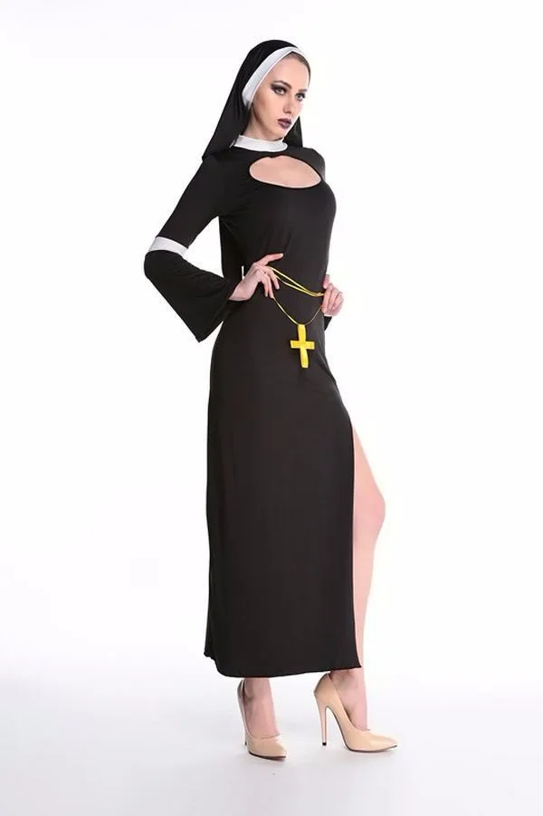 Косплэй монахини костюм для женщин с поперечным Ремешком mediva нарядное платье на Хэллоуин canival платье нарядное платье «фантазия» костюм Анастасии