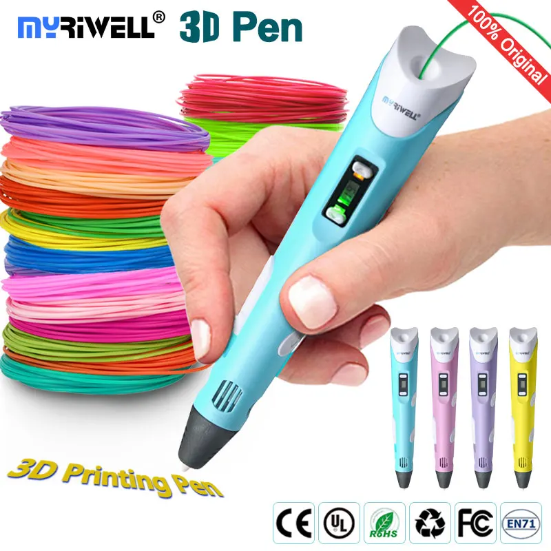 Myriwell 3D Ручка светодиодный экран DIY 3D руручка 100 м ABS нить креативная игрушка для детей