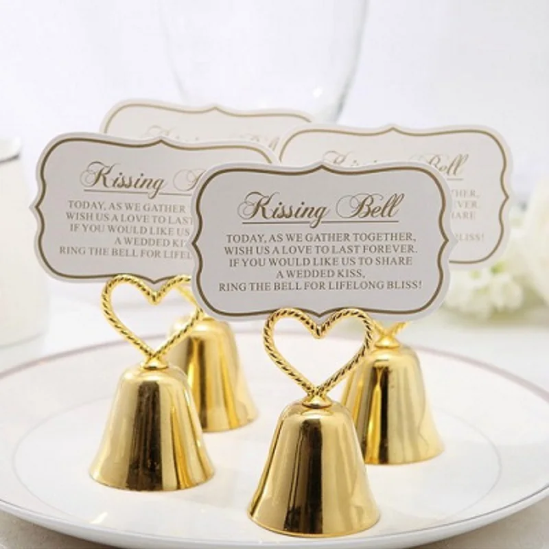 300pcs Wedding Table Card Holder Heart Kissing Bell Place Card Holder