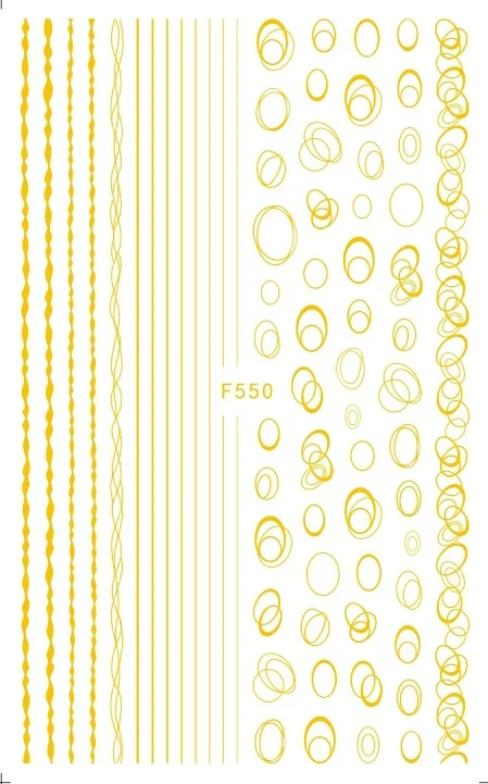 3D Nail Art Sticker Gold Silver Circle Nail Stickers Hollow Geometry Line Adhesive Slider Sticker Star Moon Decals Z0158