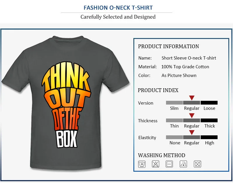 Men T-shirts Summer Custom Short Sleeve Summer/Autumn Tops Tees Rife Round Neck 100% Cotton Sweatshirts Think Out of the Box Think Out of the Box