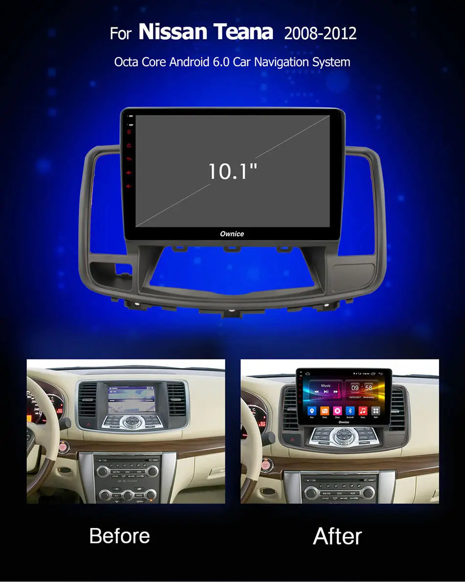 Clearance Ownice K1 K2 K3 K5 K6 2 DIN Octa Core Android 8.1 Car GPS Navigation For NISSAN Teana 2008-2012 Radio Audio Stereo DVD Player 4G 1