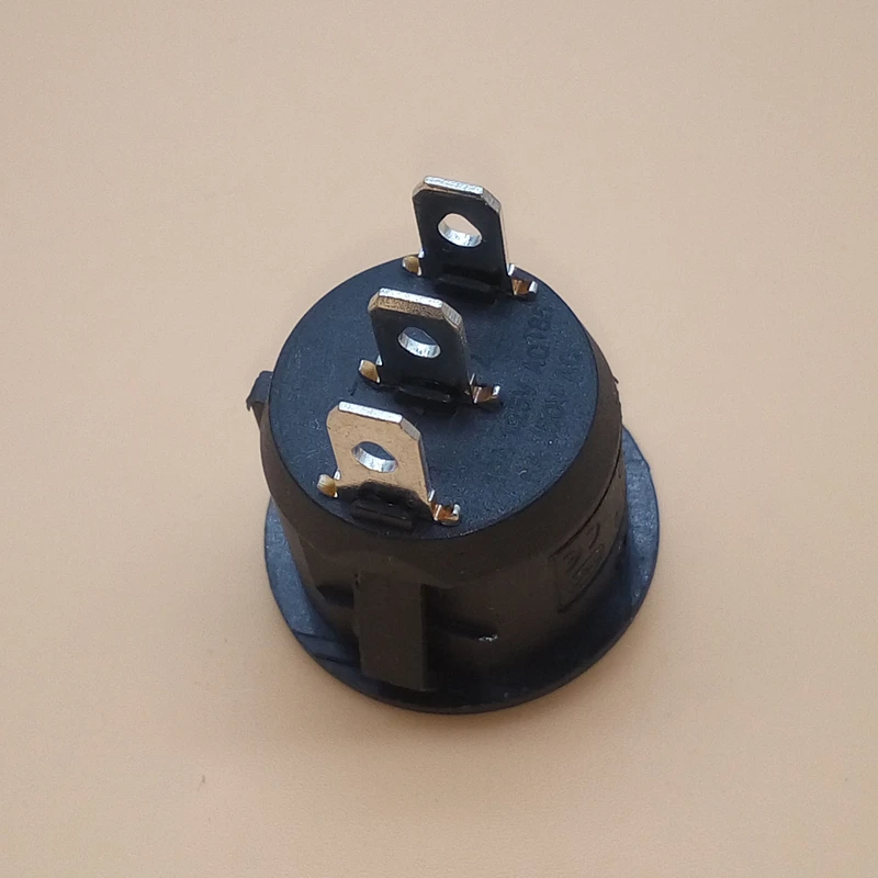 10 шт. мини круглый черный 3 Pin SPDT ВКЛ-ВЫКЛ кулисный переключатель защелкивающаяся KCD1-2 перфорации диаметр 20 мм