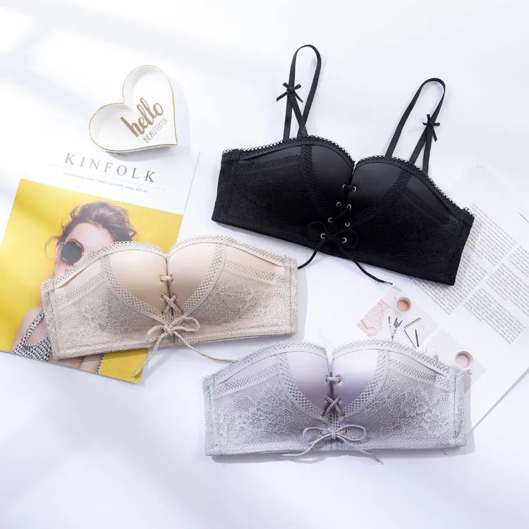 CINOON New Top Sexy Underwear Set Women Wireless Brassiere Push up Bra and Panty Sets Embroidery Solid color Lingerie Set (2)