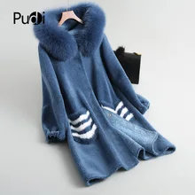 PUDI A18039 новое пальто из натуральной шерсти, куртка, пальто, Женское зимнее теплое пальто из натурального меха, зимнее теплое пальто