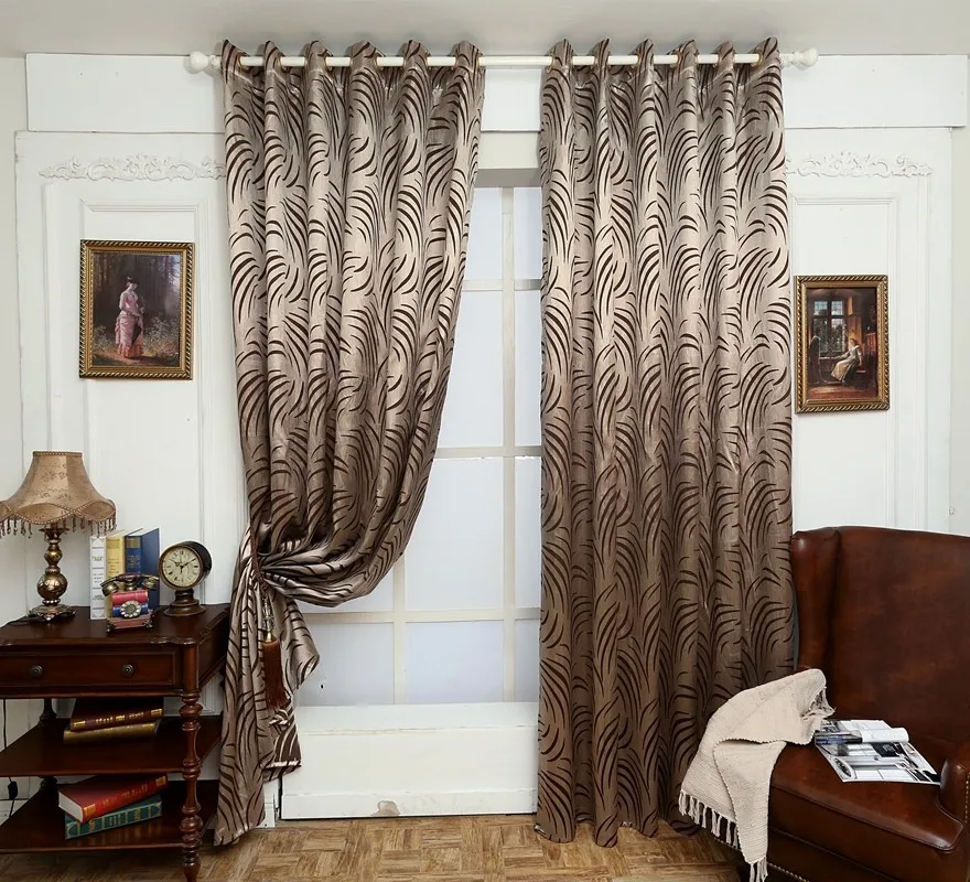 NAPEARL, геометрические занавески для гостиной, занавески, ткань, коричневые оконные занавески, панели, полузатемняющие занавески для спальни