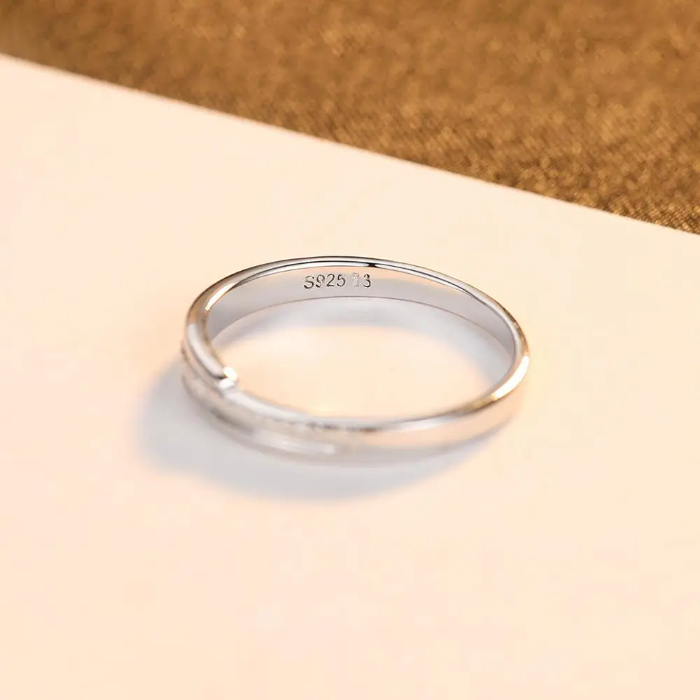 CZCITY, Новое поступление, подлинное серебряное Женское Обручальное кольцо 925 пробы, для женщин, невесты, простое классическое кольцо на палец SR0453