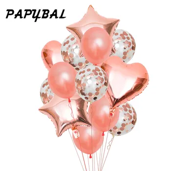 

Happy Birthday Balloon 12inch Rose Gold Confetti Balloons Star Balloons Baby Shower Wedding Birthday Event Party Decor Supplies