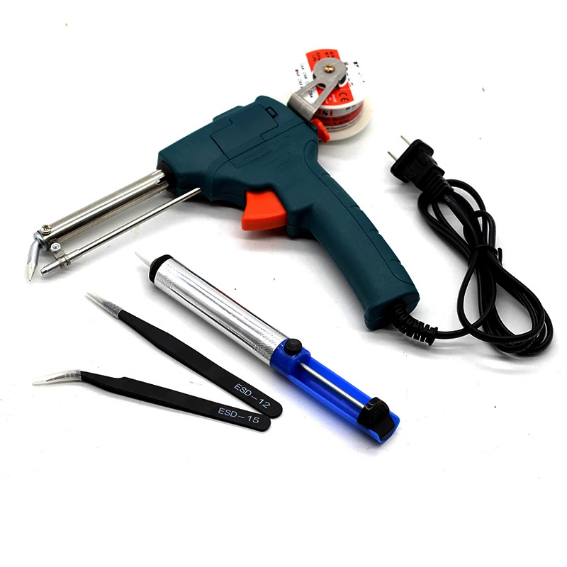 

60W Tin Electric Soldering Iron Kit Automatic Send Tin Gun Electric Solder Station Tip Sucker Tweezers Wire Welding Tools