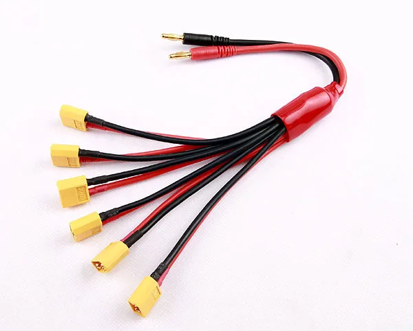 

Charging Cable 6 in 1 4.0mm Banana to 6*XT60 Lipo Battery Plug