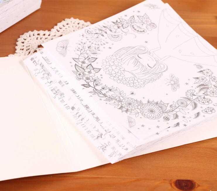 90 шт./компл. цветок девушка секретный сад стиль раскраска карты для рисования подарочная карта 17,5*17,5 см