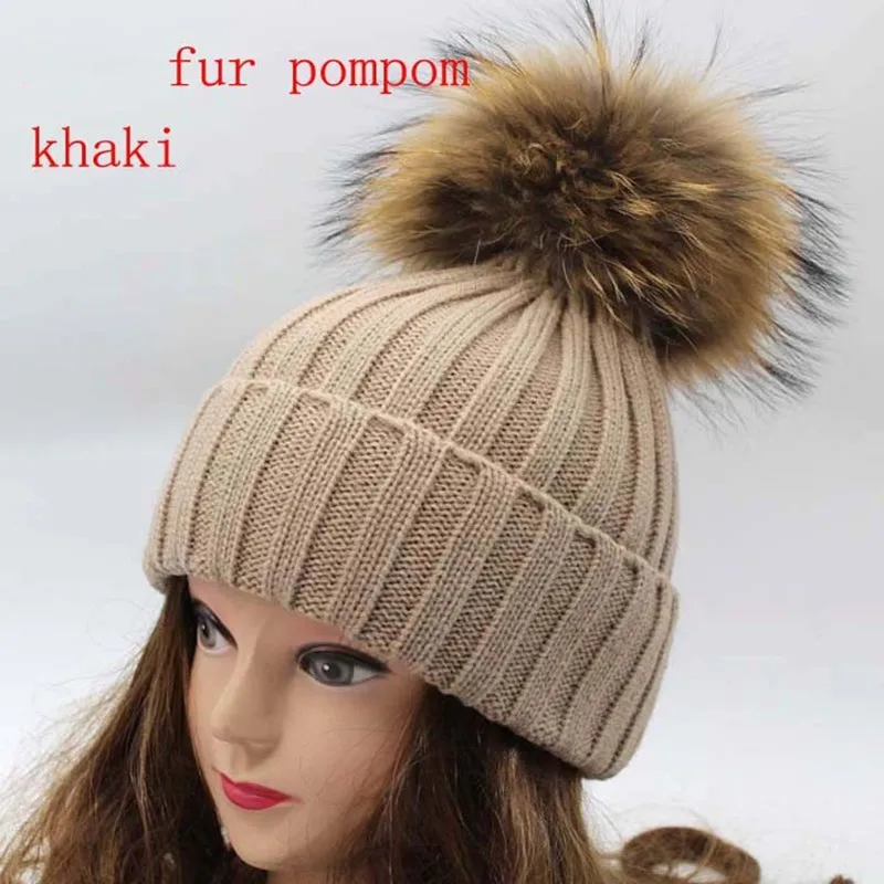 real fur bobble hats