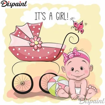 

Dispaint Full Square/Round Drill 5D DIY Diamond Painting "Baby carriage scenery" 3D Embroidery Cross Stitch 5D Home Decor A12589