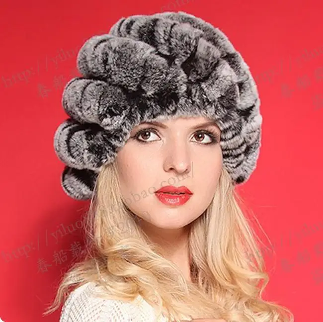 

Fur hat autumn and winter rex women's rabbit fur hat knitted thermal protector winter ear cap piles of hat bucket hats