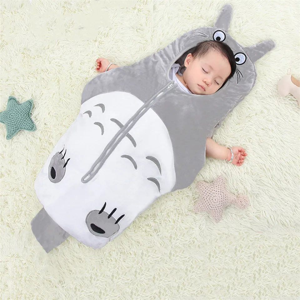 

Newborn Cartoon Totoro Sleeping Bags Newborn Baby Carriage Bedding Warm Pretty Sleep Sack autumn and winter holding kick-proof
