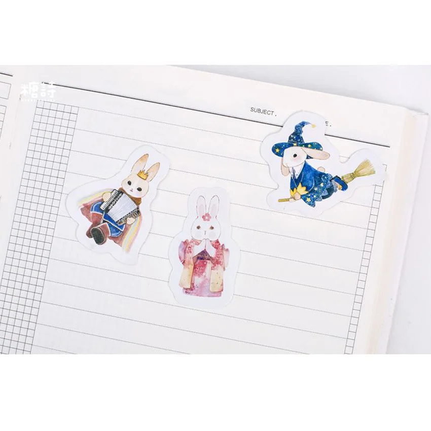 45pcs/pack Kawaii Alice Rabbit Animals Stickers Adhesive Stickers DIY Decoration Stickers Mini Paper Dairy Sticker