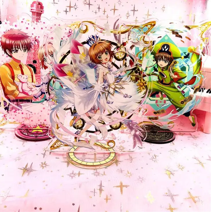 Аниме карта Captor Sakura KINOMOTO SAKURA прозрачная фигурка на акриловой подставке