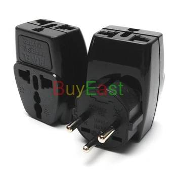 

2 x Israeli 3 Way Multi Outlet Electrical Plug Adapter Universal Socket change UK/EU/AU/US.... to Israel 250V 10A Black Color