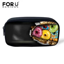 FORUDESIGNS/Профессиональный чемодан Для женщин сумочки для косметики, 3D шоколад принты пеналы для карандашей пенал для ручек для школьные для мальчиков для девочек сумки