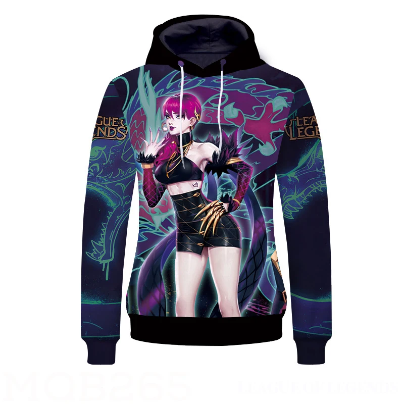 K/DA Evelynn Kaisa Ahri Akali пуловер с капюшоном, костюм для косплея KDA, мужская и женская куртка, толстовка, модная повседневная Уличная одежда