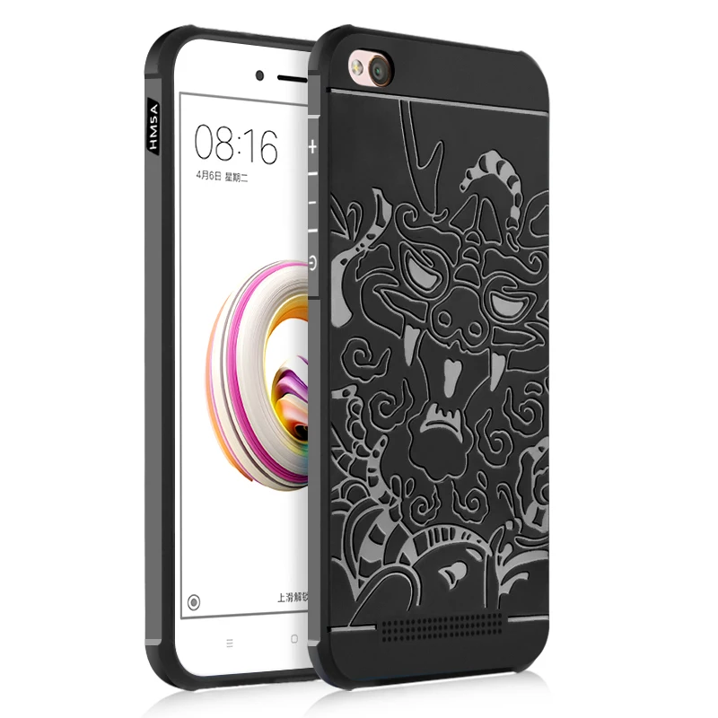 Phone Case For Xiaomi Redmi 4A Luxury Soft 3D Dragon Silicon Cover 5A Shockproof Bumper Capa Fundas Coque |