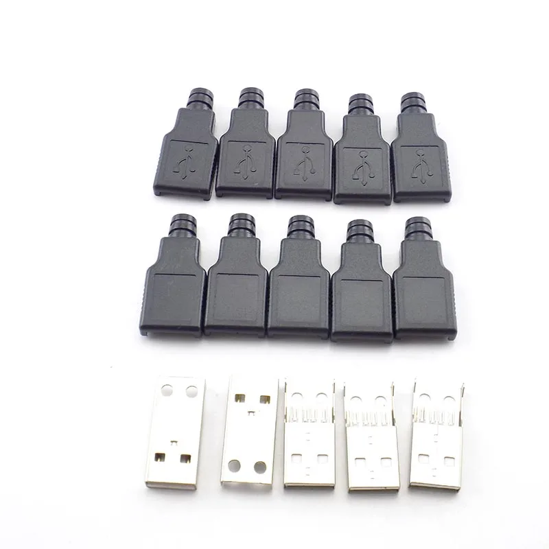 1/5/10 шт Тип у муфтовый стыковочный USB 2,0 USB плоский супер мягкий кабель 4 Pin адаптер спаяное гнездо разъема с черным Пластик крышка разъем DIY штепсельной вилки
