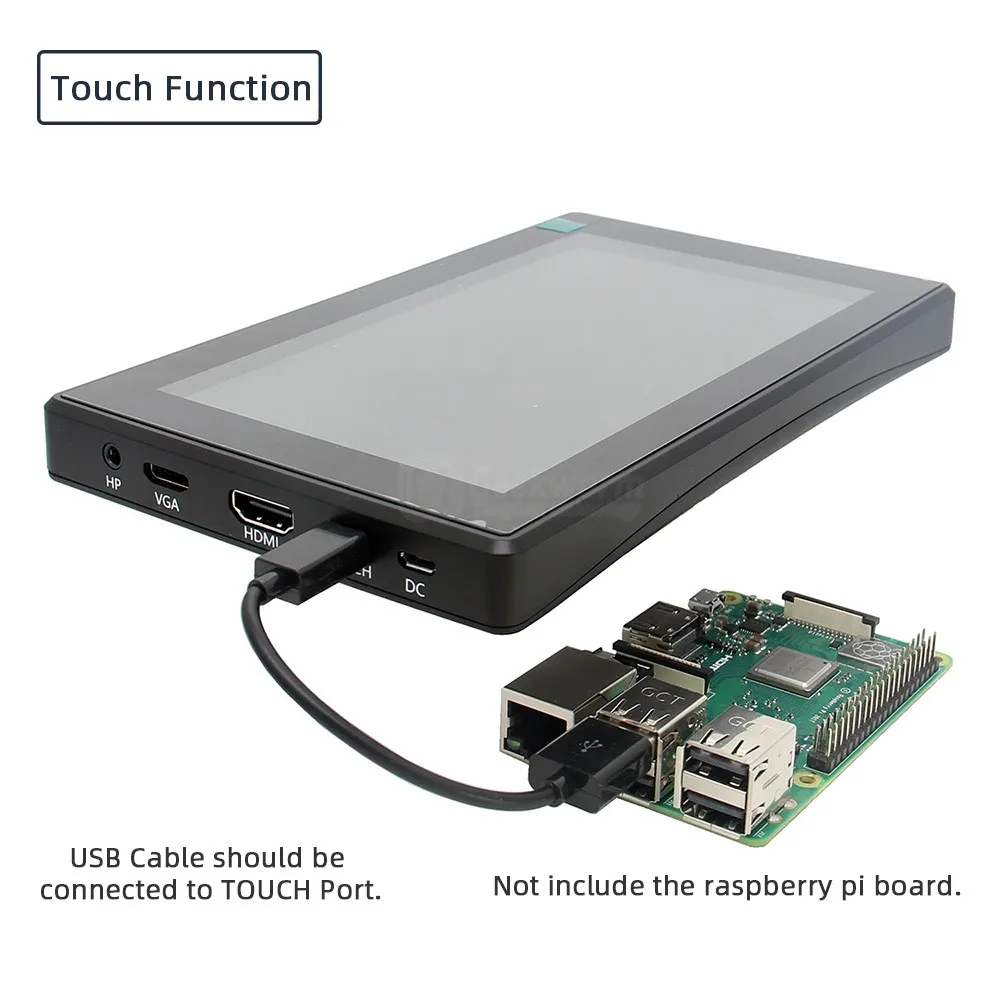 Raspberry Pi 4 Model B/ 3B +/ 7 дюймов 1024x600 IPS емкостный сенсорный экран дюймовый дисплей
