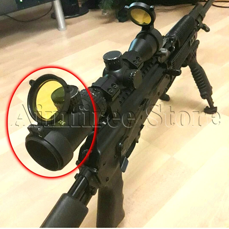 Охотничий 30-69 мм прозрачный желтый откидной чехол для объектива RifleScope быстрая пружинная Защитная крышка для объектива