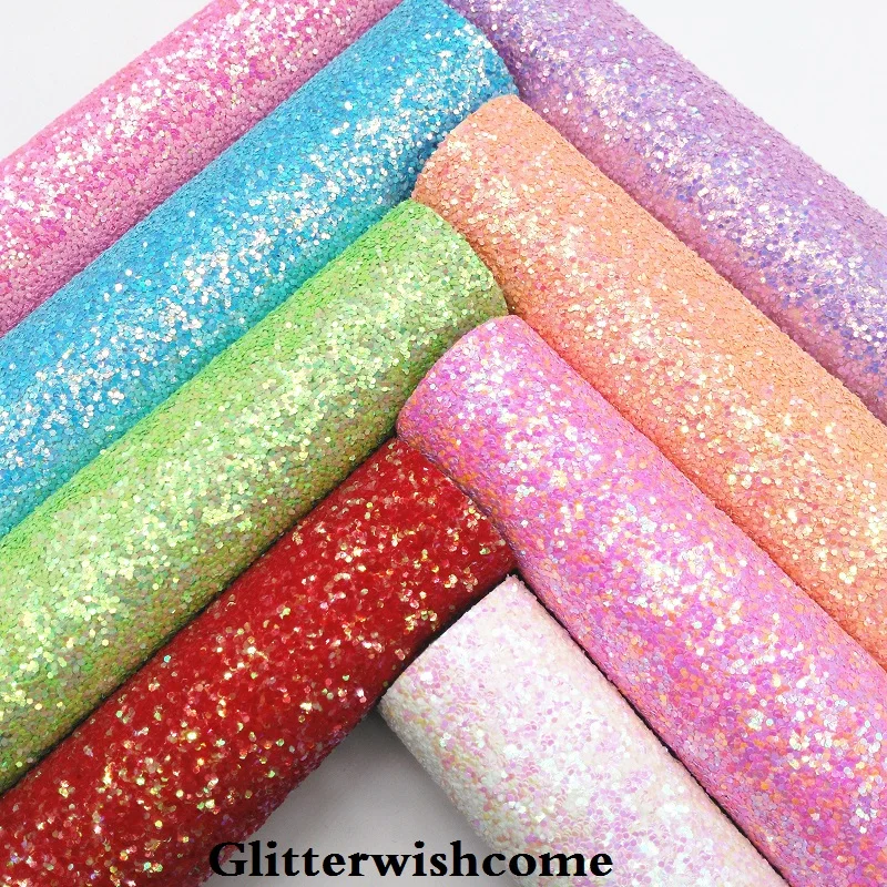 Glitterwishcome 21X29 см A4 размер сплошной цвет массивный блеск кожа синтетическая кожа искусственная кожа ткань винил для бантов, GM026A