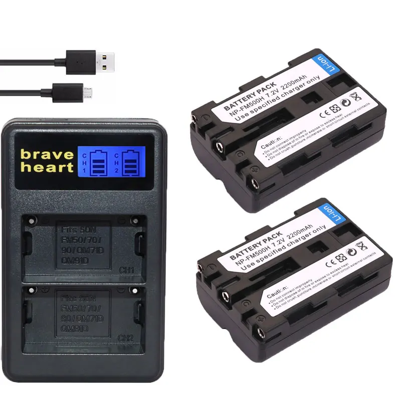 3x bateria NP-FM500H FM500H батарея + светодиодный Дисплей Универсальный USB двойной Зарядное устройство для sony A57 A65 A77 A450 A560 A580 A900 A58