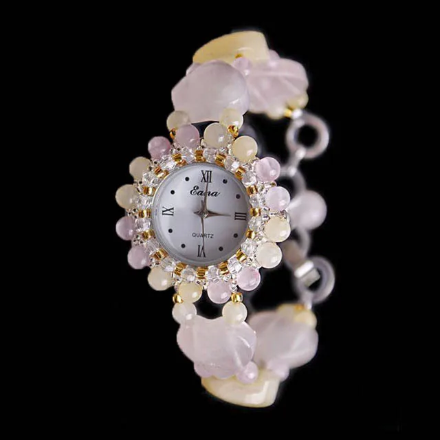 

2020 Special Offer Natural Jade Crystal Lady's Bracelet Table Source Quartz Watch Best Selling In Southeast Asia