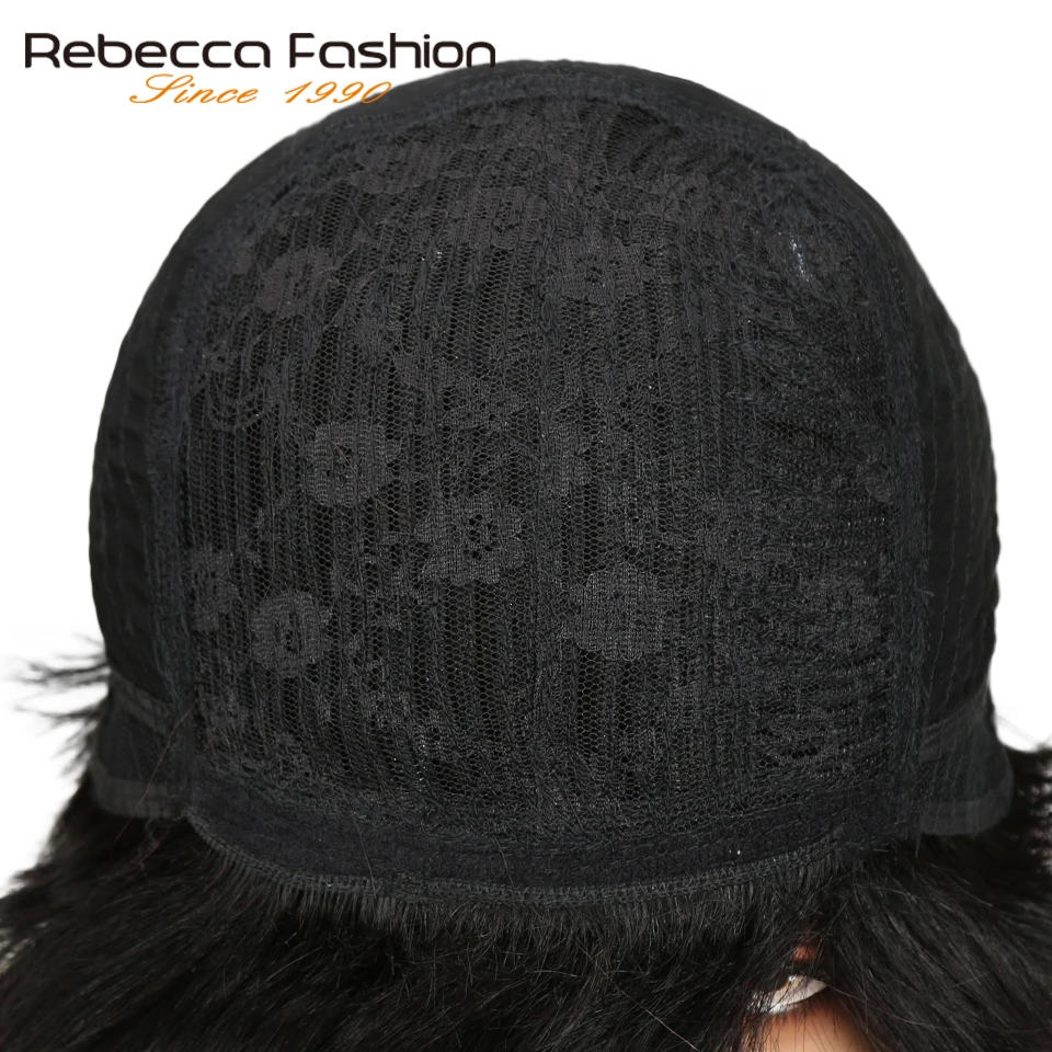 Rebecca смешанные цвета короткие прямые волосы парик перуанский Remy человеческие волосы парики для черных женщин коричневый красный Pixie Cut парик
