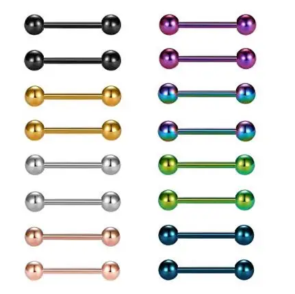 Jforyou Nipplerings 14G 9/16 дюймовый наконечник из медицинской стали штанги для пирсинга фиксатор ювелирные украшения для пирсинга
