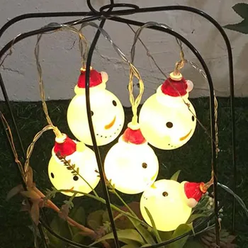 

1.2M 10 LED String Lights with Christmas Snowman Pendant White/Warm White Led Light Holiday Decoration Christmas Tree Light